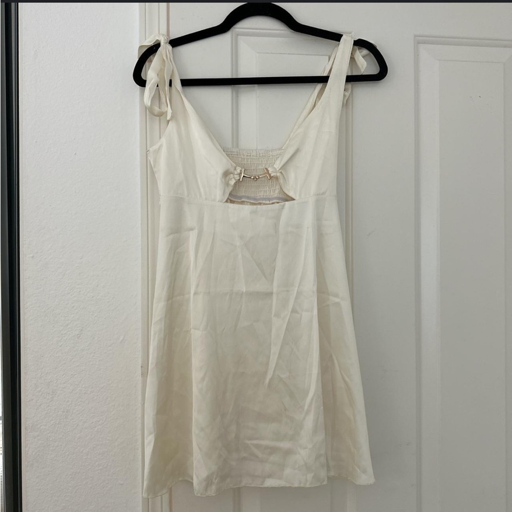 NWOT Satin Mini dress with gold accent - Picture 1 of 1